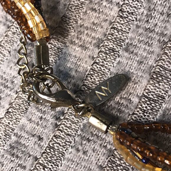 Multi Strand Beads Crystal Signed Tag NY EUC - Picture 2 of 5